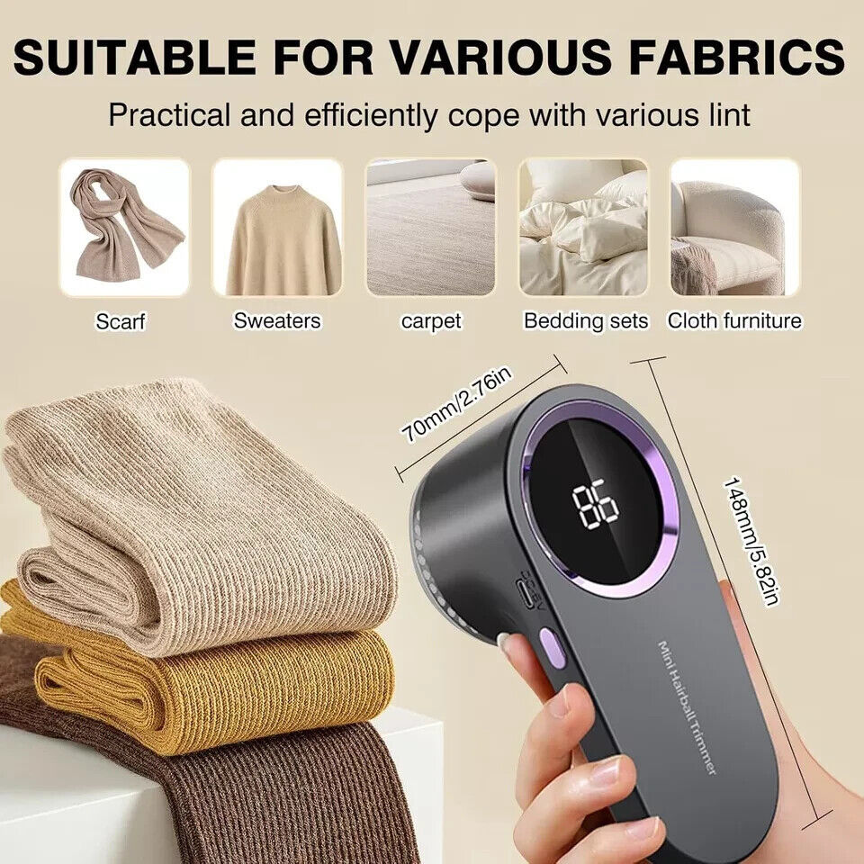 Suffley Electric Lint Remover – Rechargeable Bobble Shaver for Clothes
